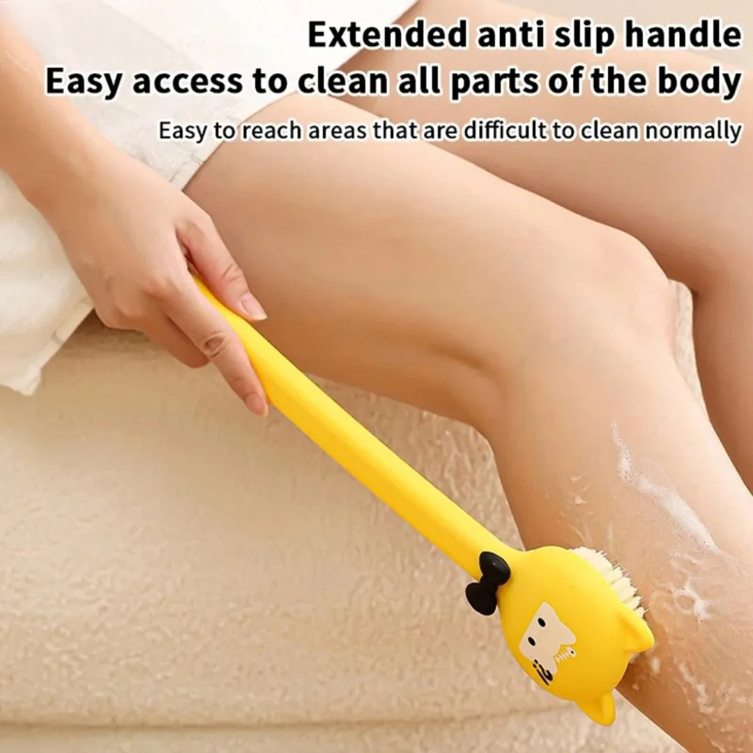 

NEW Body Scrubber Long Handle Back Brush for Shower Soft Bristle Body Wash Exfoliating Bath Brush Shower Back Scrubber Bath Tool