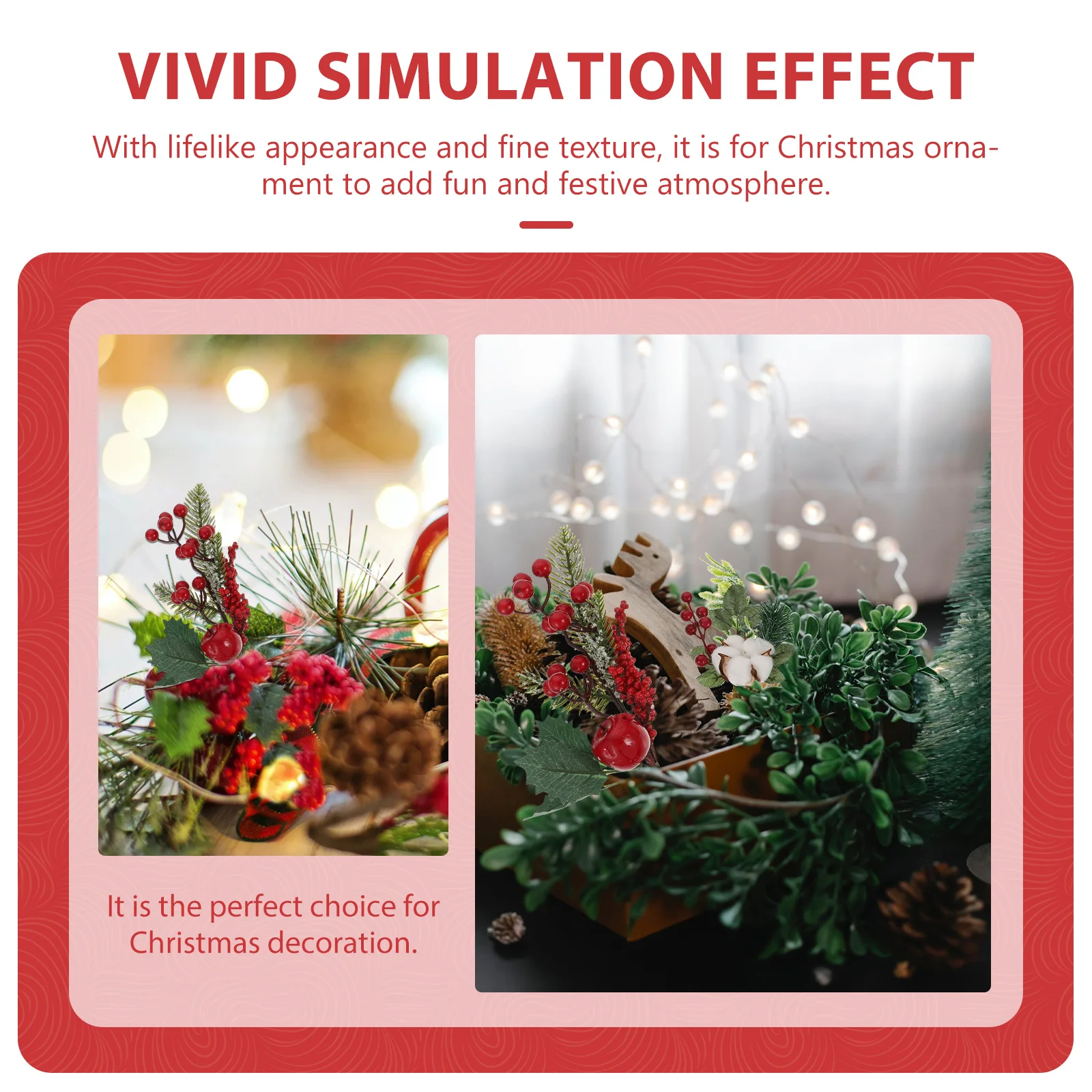 

4Pcs Simulation Red Berries Christmas Decoration Artificial Plant Ornament for Wreaths Centerpieces Arrangements