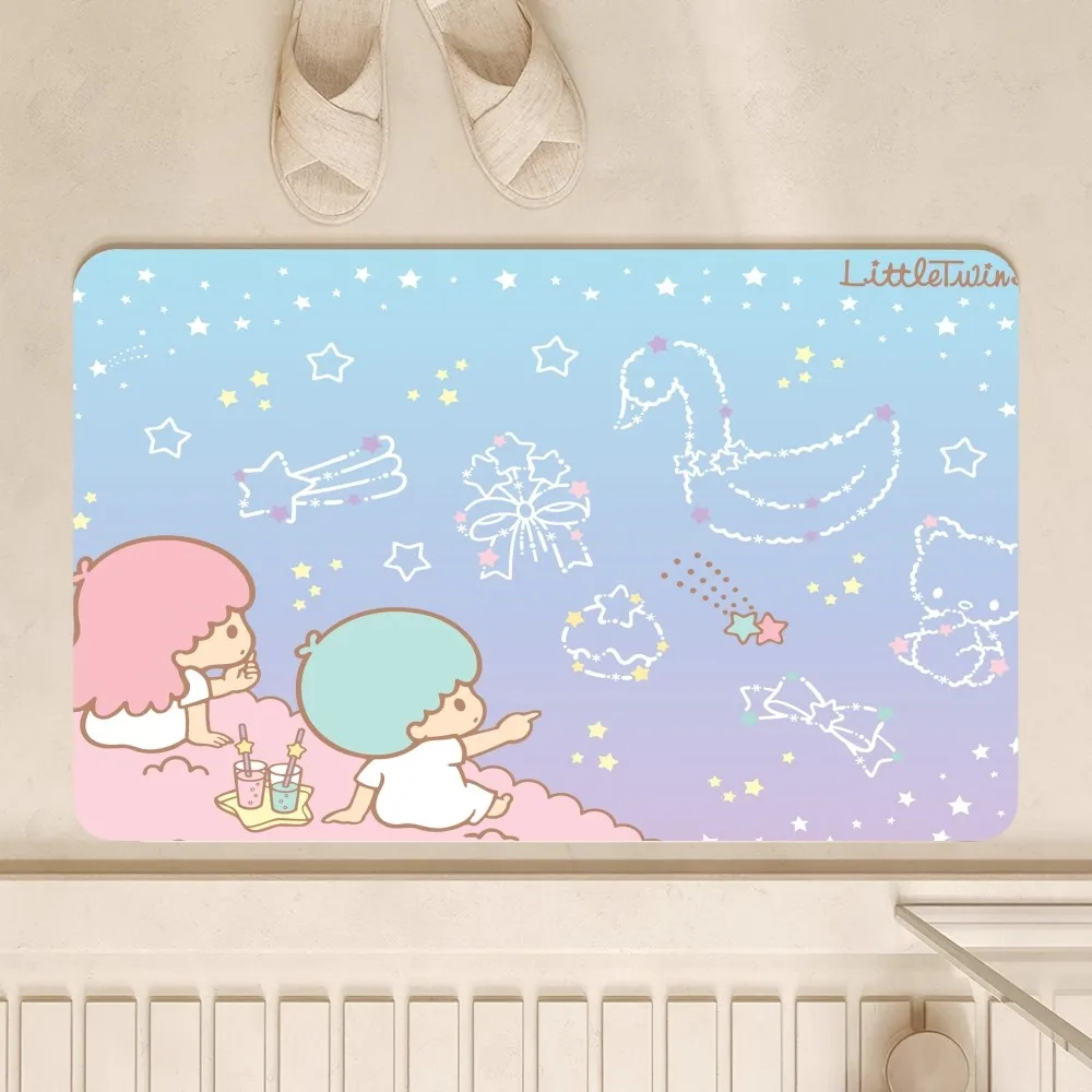 MINISO Sanrio Little Twin Stars tappetino decorazione camera da letto balcone zerbino antiscivolo tappeto soggiorno