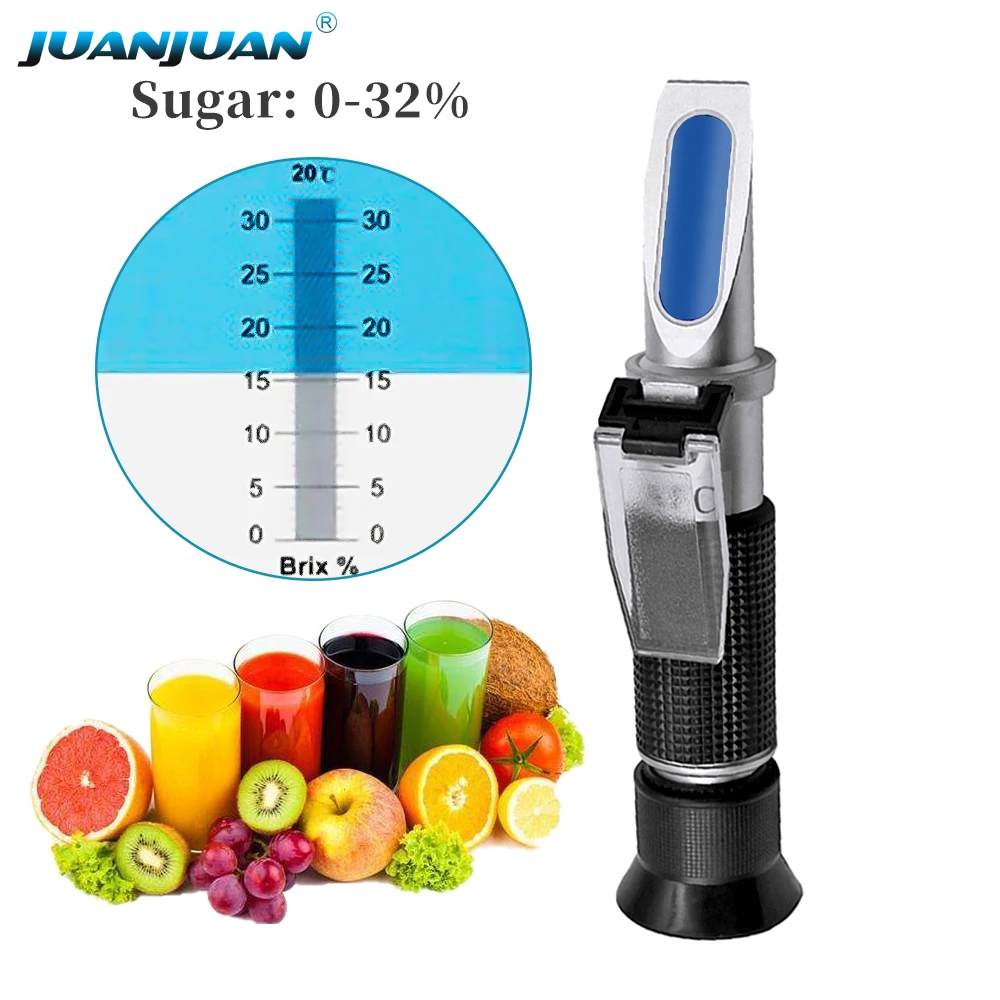 

Refractometer Brix 0-32% Handheld Sugar brix Refractometer with ATC Sugar Refractometer for Juice Fruit Sweetness