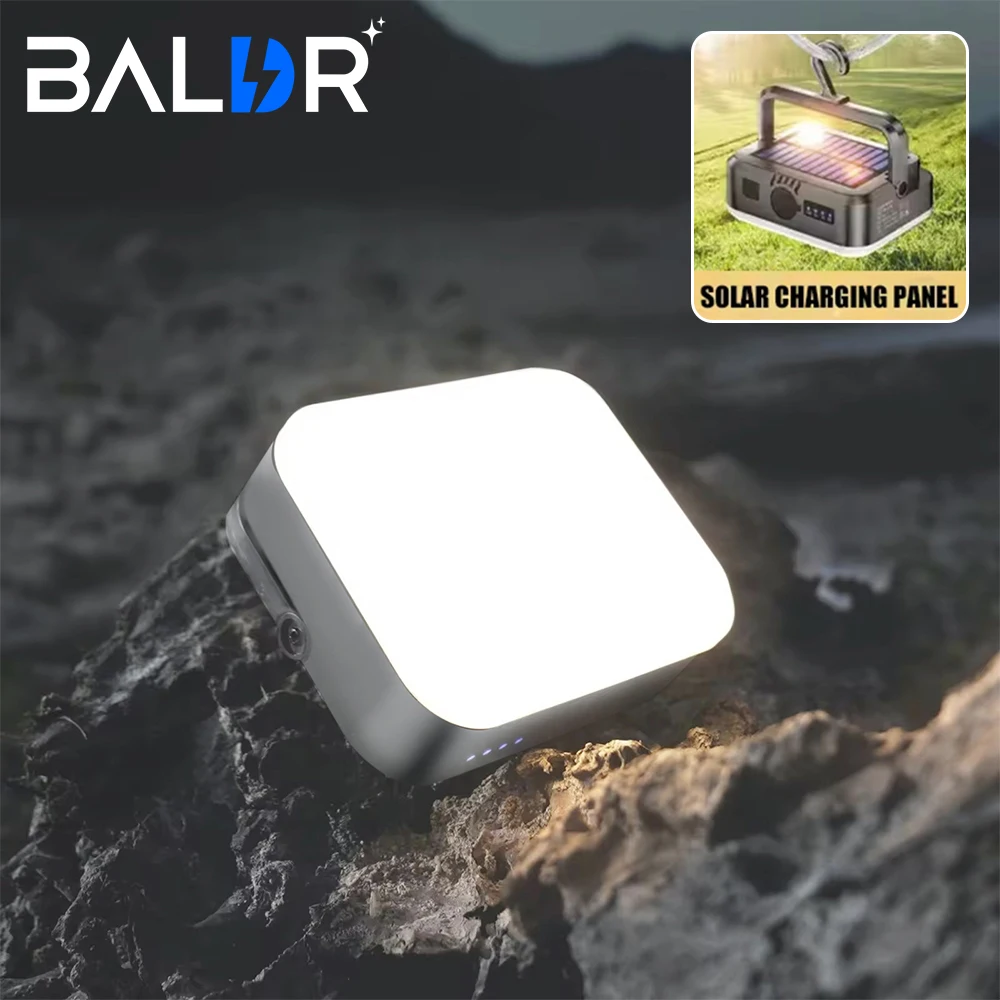 

BALDR Portable 4000MAH Solar Camping Lights Type-c Rechargeable LED Tent Camping Lantern Waterproof Emergency Outdoor Flashlight