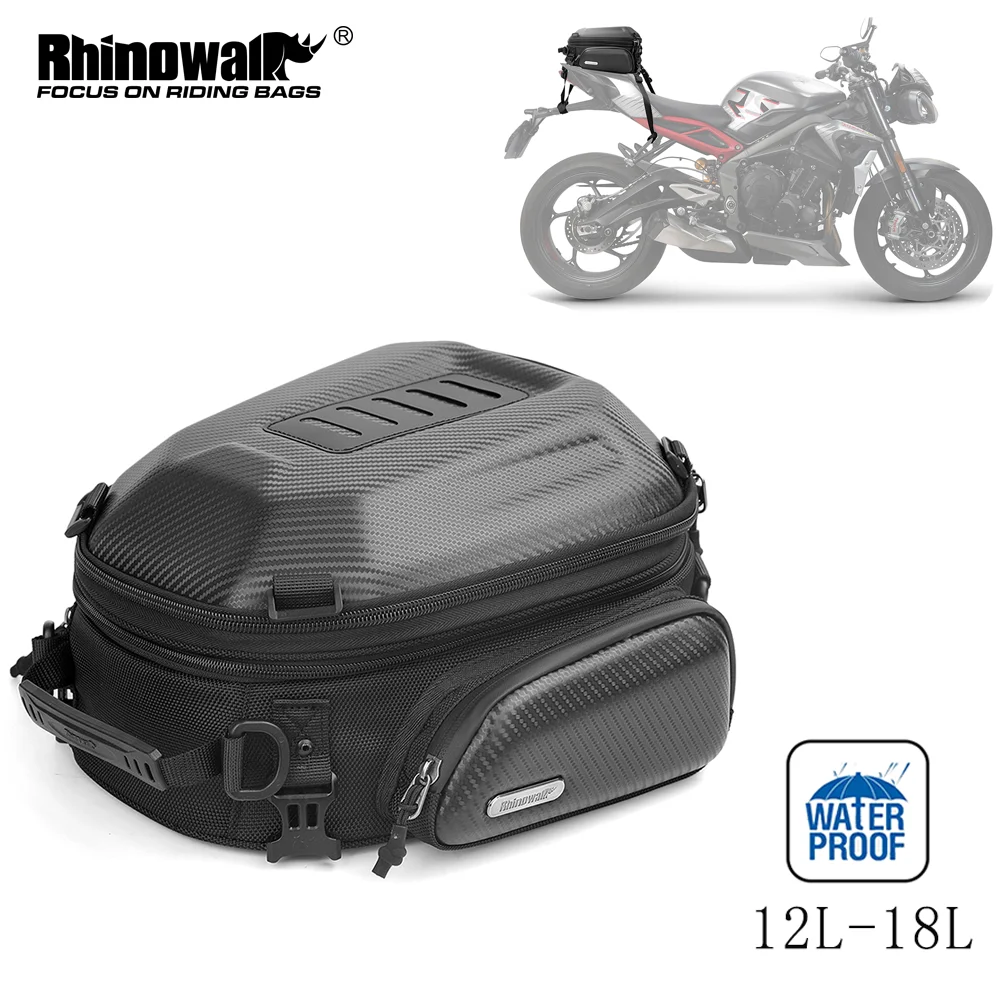 

Rhinowalk Motorcycle Back Seat Bag Hardshell Backpack 12L-18L Expandable Motor Outdoor Motocross Trunk Tail Bag Pannier Luggage