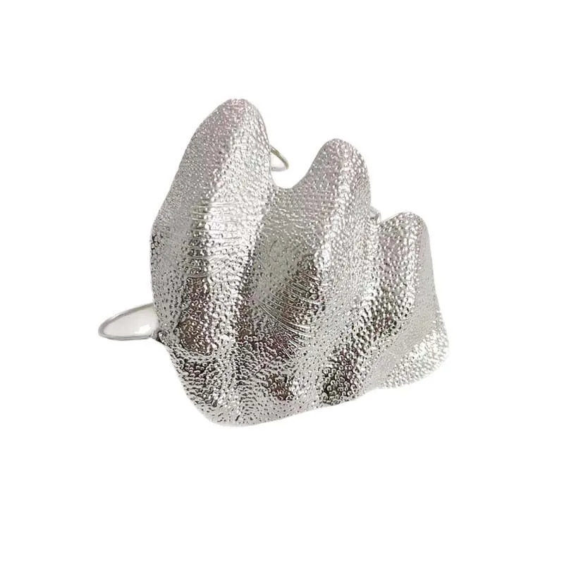 Exaggerated Metal Irregular Pleated Joint Ring, Unisex