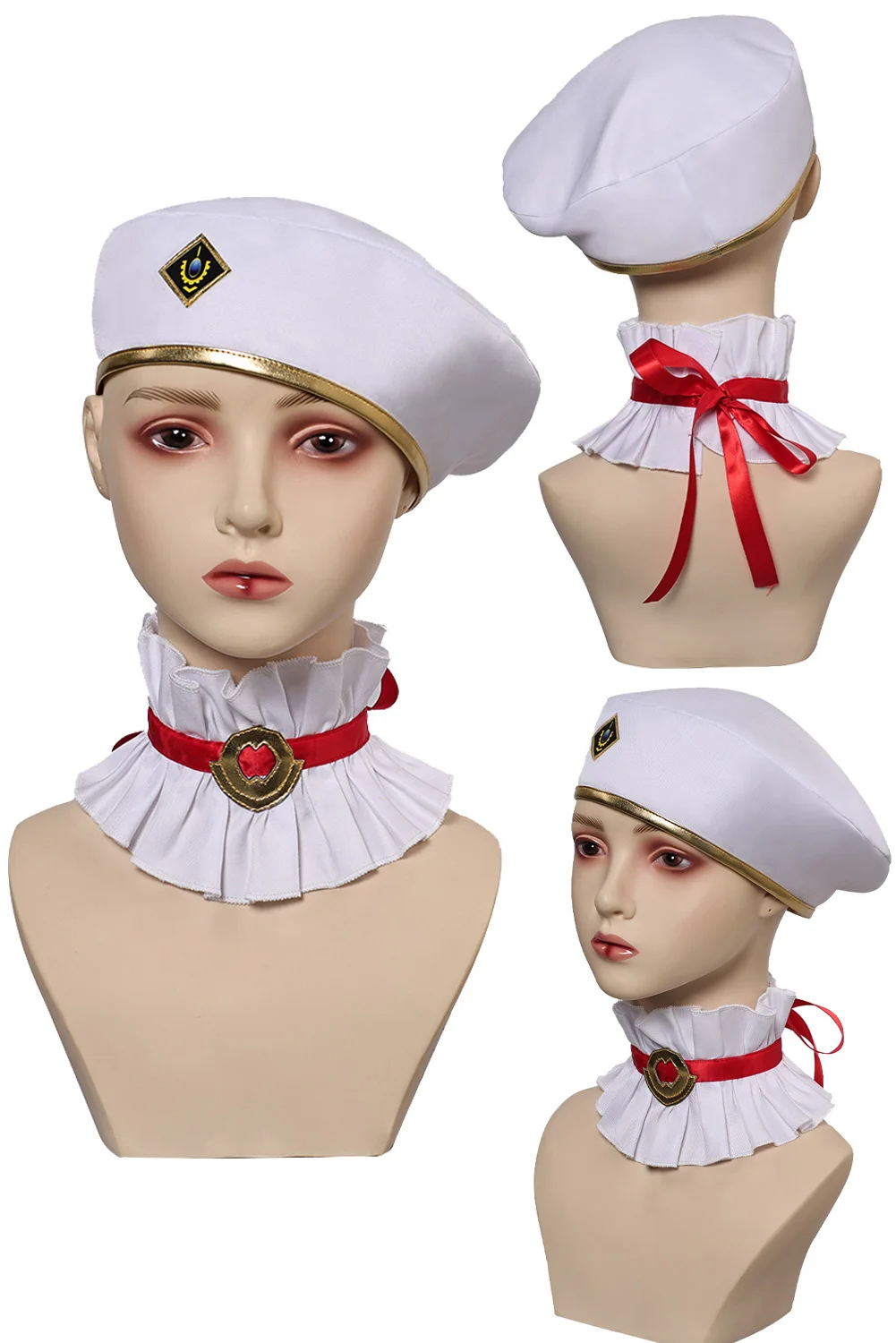 Wholesale Policewoman White Beret Anime Cosplay Role Play Accessories Military Hat Cap Women Fantasia Stage Decor Halloween Prop