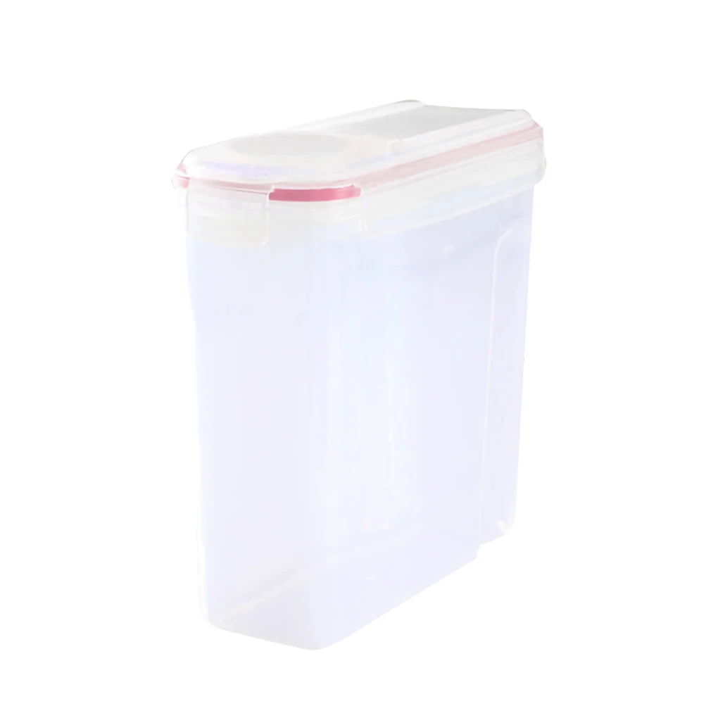 

Plastic Cereal Storage Container 4L Buckle Airtight Dry Food Dispenser Snacks Fresh Keeping Box