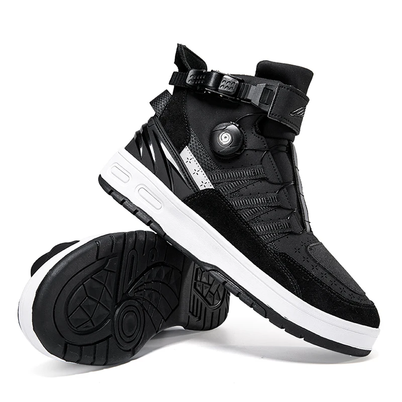 

Мотоциклетная обувь для мужчин, новинка 2024, противоскользящие износостойкие мужские защитные ботинки для мотоциклов, дышащая спортивная обувь с кожаной сеткой