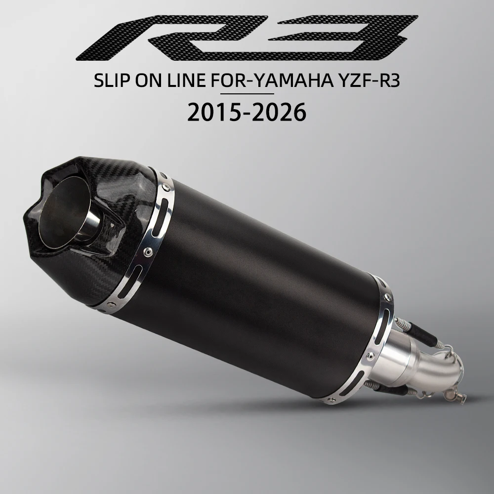 

MT25 Exhaust Slip on Line muffler Tailpipe For Yamaha R3 R25 MT03 MT25 2015-2026 motorcycle exhaust tube moto accessories