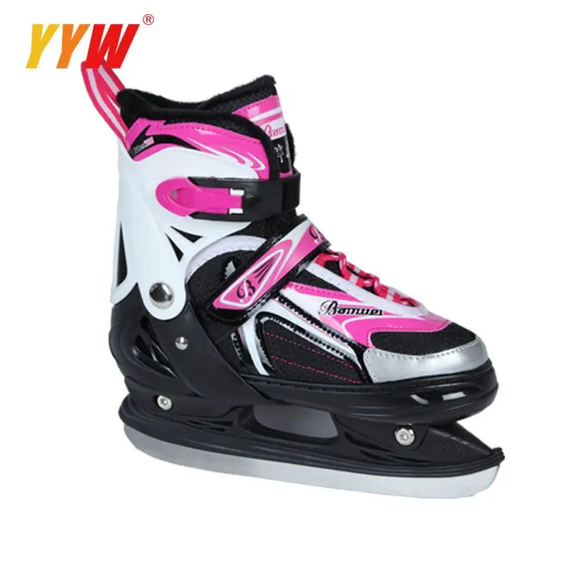 New Ice Hockey Shoes Inlinethermal Professional Women Adult Kids Ice Blade Skates Figure Skating Shoes Adjustable Blue Pink Red