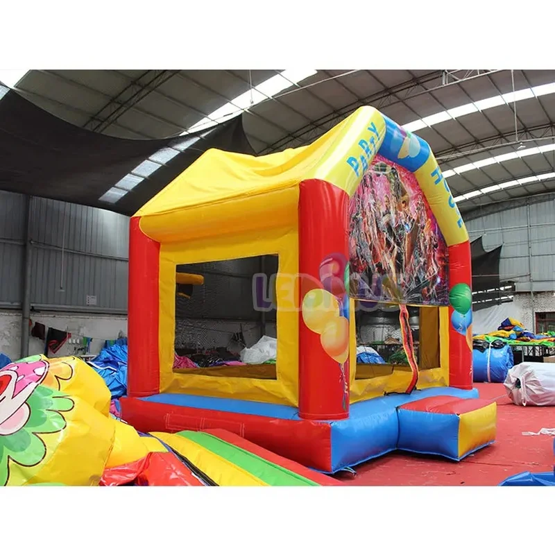 Commercial Colorful Inflatable Bounce House Customized Banners Jumping Bouncy Castle Outdoor Children Inflatable Castle for Sale