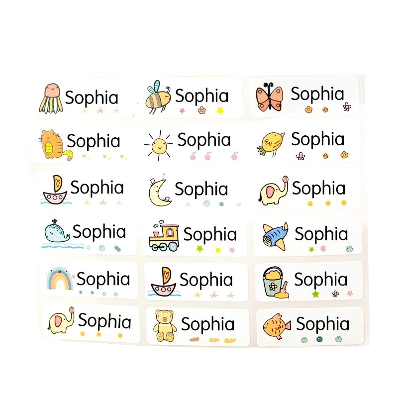 Size Name Tag Sticker Customize Stickers Waterproof Personalized Labels Children School Stationery office Water variety