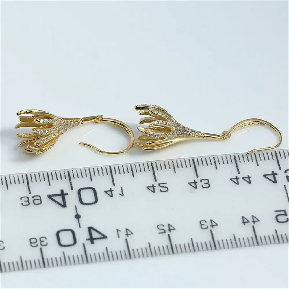 S925 Sterling Silver Pearl Earring Settings DIY Jewelry Making Supplies Blank Earring Posts for Handcrafted Accessories No Pearl