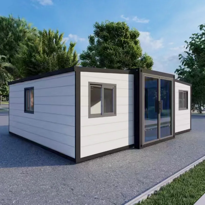 Folded Farmhouse Guesthouse Expands Container Houses Unfolding Three Sections Combined Fully Equipped Movable Mall Warehouse