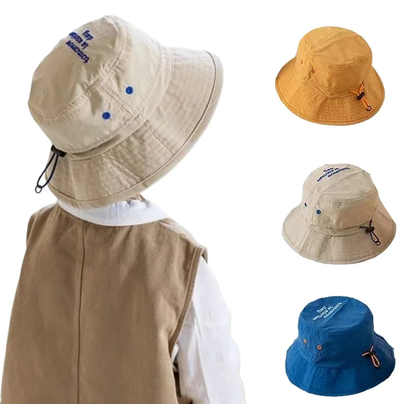 

Quick Dry Children Fisherman Hat Summer Thin Baby Bucket Hat Outdoor Beach Panama Boys Girls Drawstring Sunscreen Cap