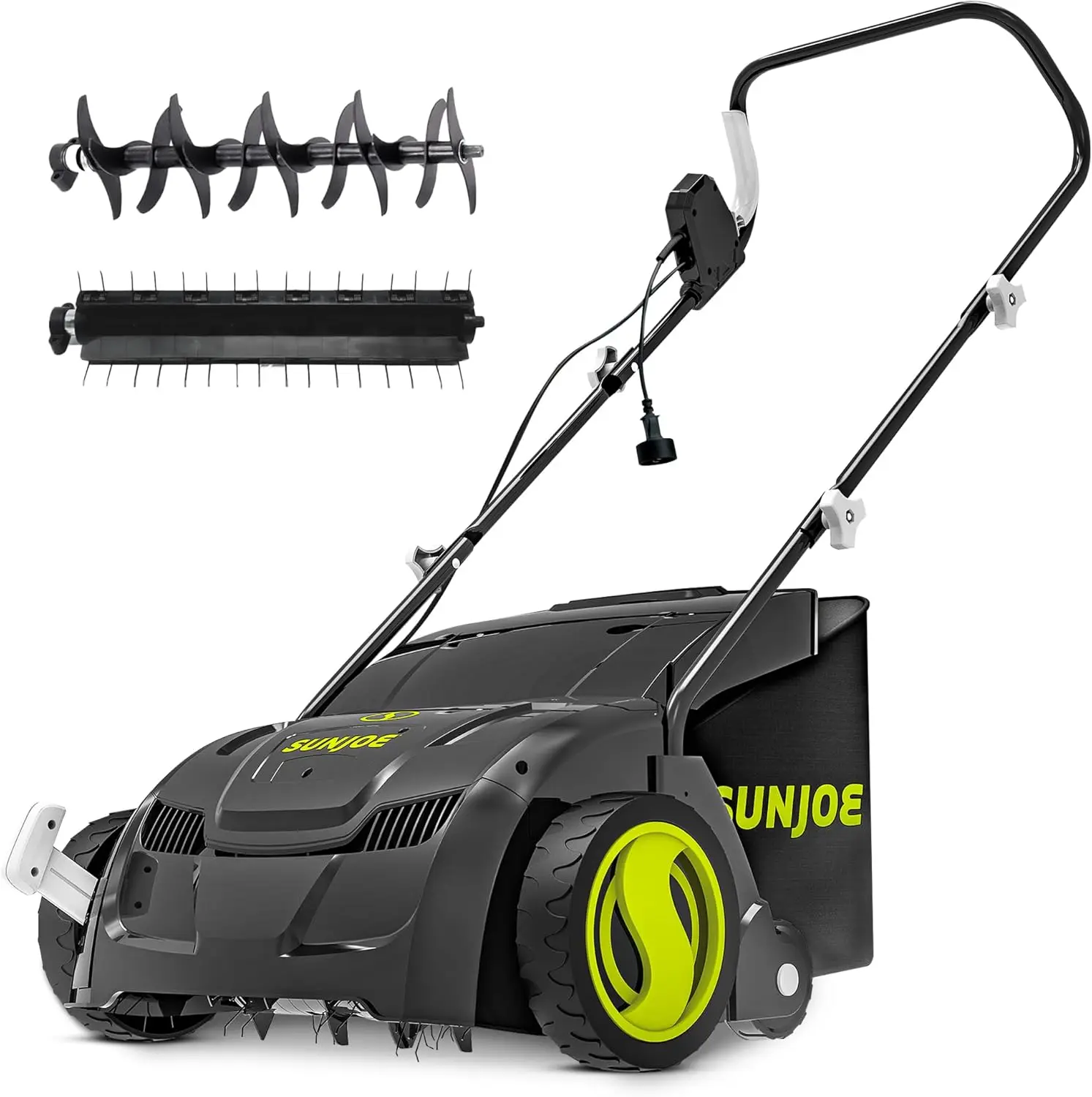 Gardening Care: Corded Electric Dethatcher & Scarifier, Metal, 12.6-Inch Cutting Width, 12-Amp Motor, 8-Gal Bag