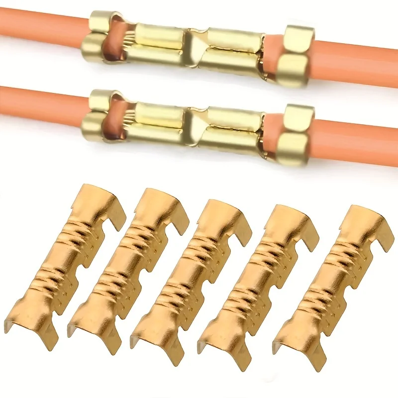 30/50/100pcs U-Shaped Wire Connector Terminals, Perfect For Crimping Electrical Blocks & Spade Connectors