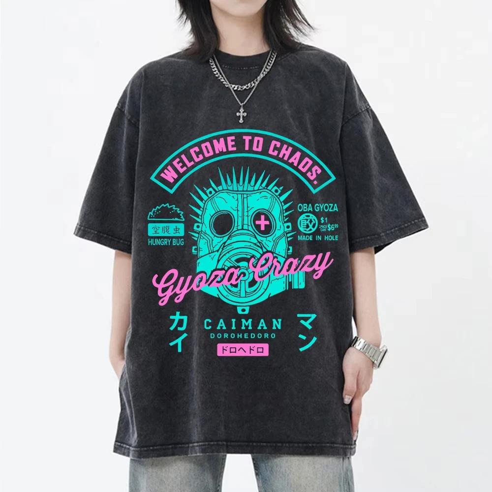 Camiseta Vintage de Anime Japonés Dorohedoro Kaiman, Camiseta con Gráficos de Manga para Hombre y Mujer, Camiseta Gótica de Terror para Verano