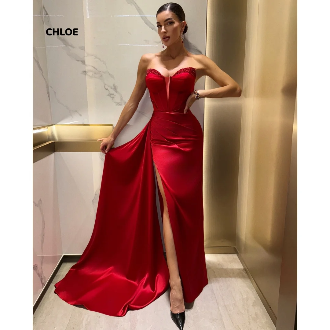 

Custom Made Very Luxurious Evening Dresses High Quality High Quality Line A Off-shoulder Elegant Long Dresses Sleeveless Prom