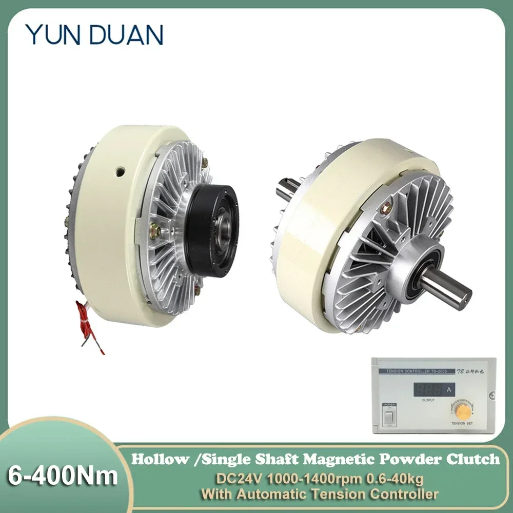 

Double/Hollow Shaft Magnetic Powder Clutch Tension Controller Kit DC24V Winding 6/12/50-400Nm 0.6-40kg 1400rpm Textile Machine