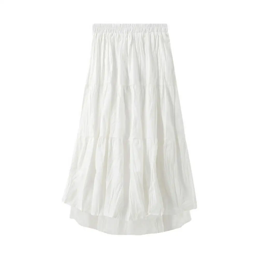 Tulle Skirt Women Elastic High Waist Fashion A Line Pleated Party Long Maxi