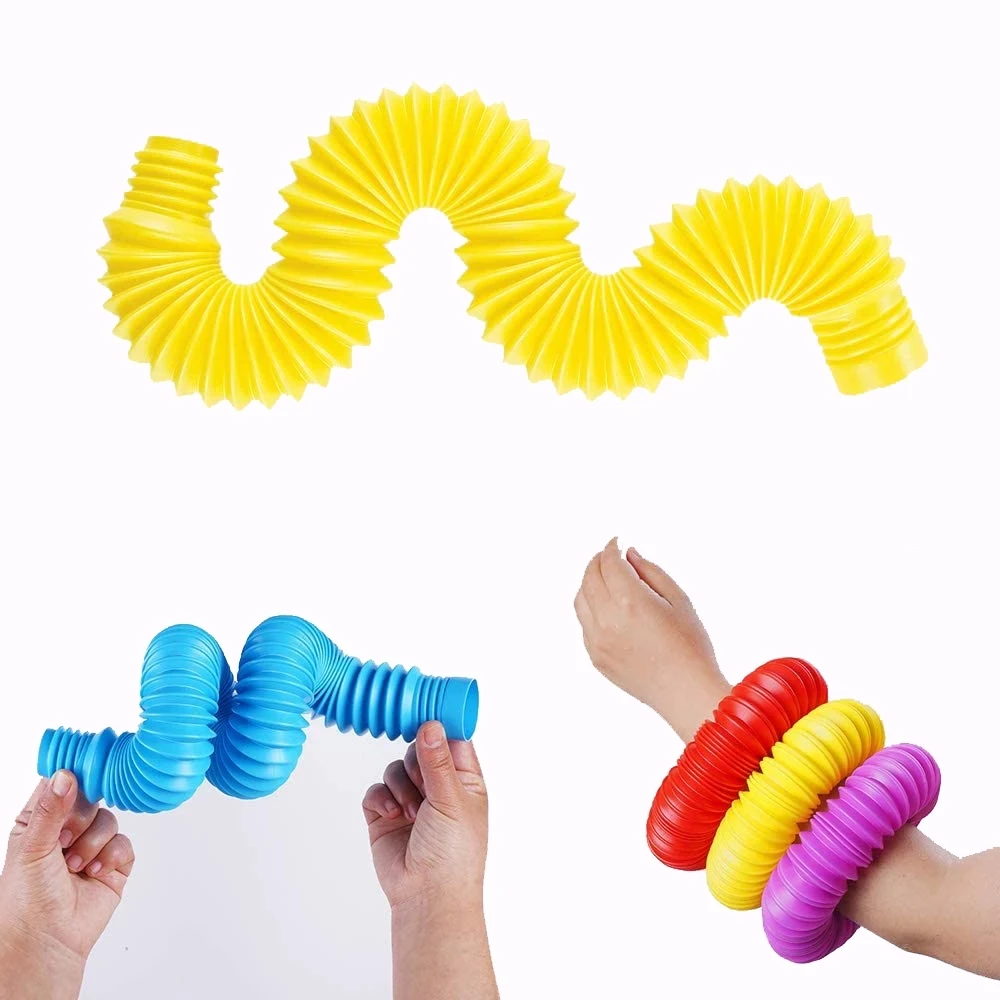 Super Enorme Pop Buis Kleur Stretch Plastic Buis Gegolfd Diy Telescopische Buis Vent Om Stress Fidget Zintuiglijke Speelgoed