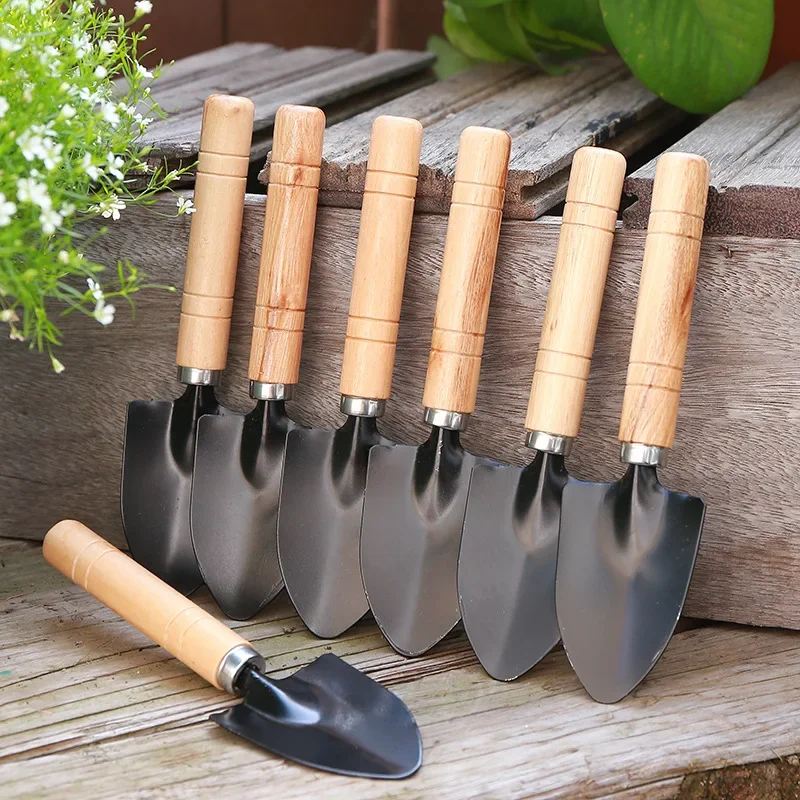 Gardening Shovel Earthly Handle Flower Shovel Iron Head Flower Gardening Soil Cultivation Weeding Garden Tools Wide camping