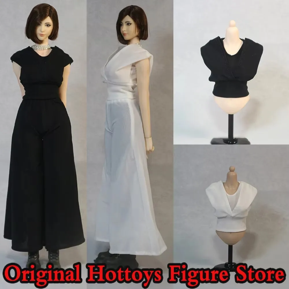 

DMTOYS масштаб 1/6, комплект женской одежды солдата, однотонный повседневный модный топ без рукавов, длинные штаны для 12-дюймовой экшн-фигурки куклы