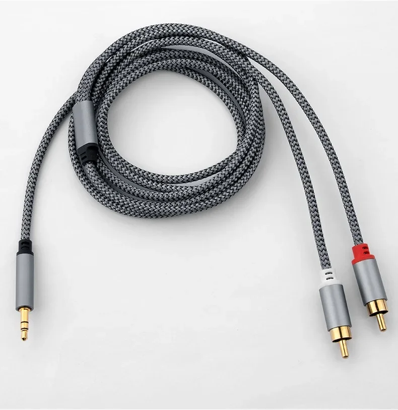 DREMAKE kabel RCA Jack 90% ekranowany 3.5 do kabel Audio RCA 3.5mm do 2RCA męski y-splitter na PC odtwarzacz DVD głośnik do telefonu