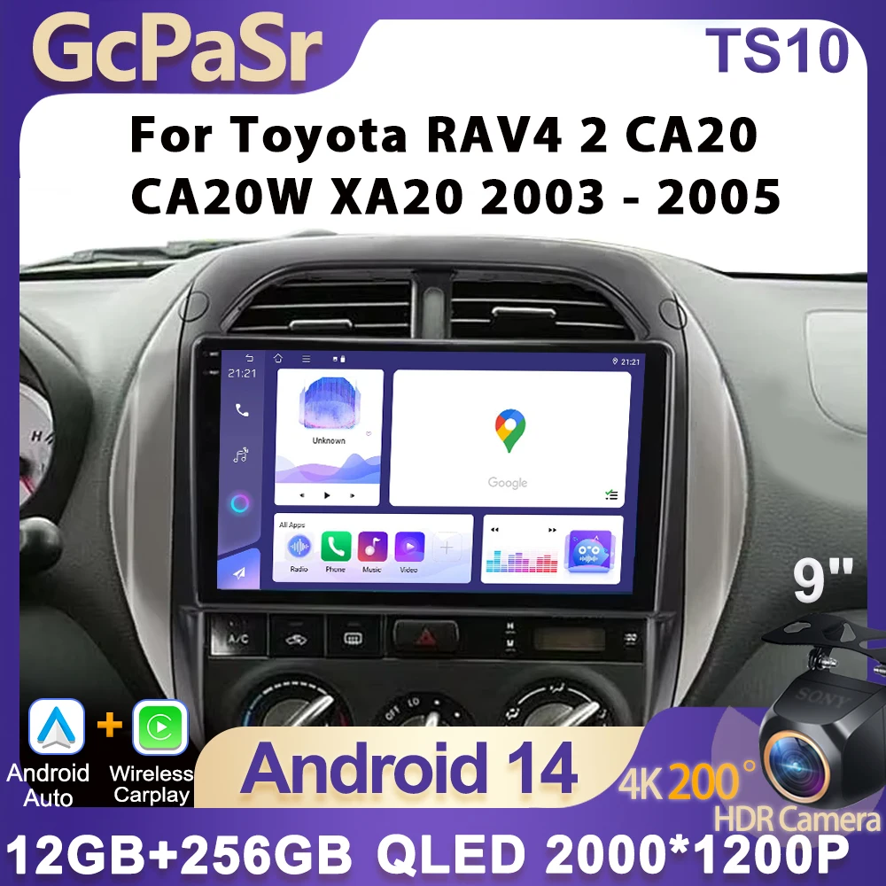 

Android 14 Car Radio For Toyota RAV4 2 CA20 CA20W XA20 2003 - 2005 2K QLED Stereo Multimedia Video Player GPS 4G CarPlay