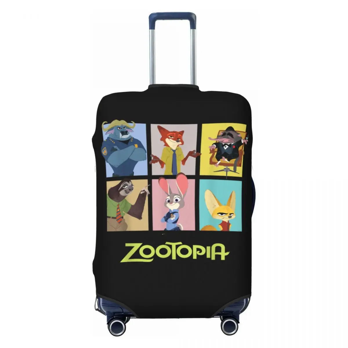 

Zootopia Characters Grid Suitcase Cover Flight Business Elastic Luggage Case Protection
