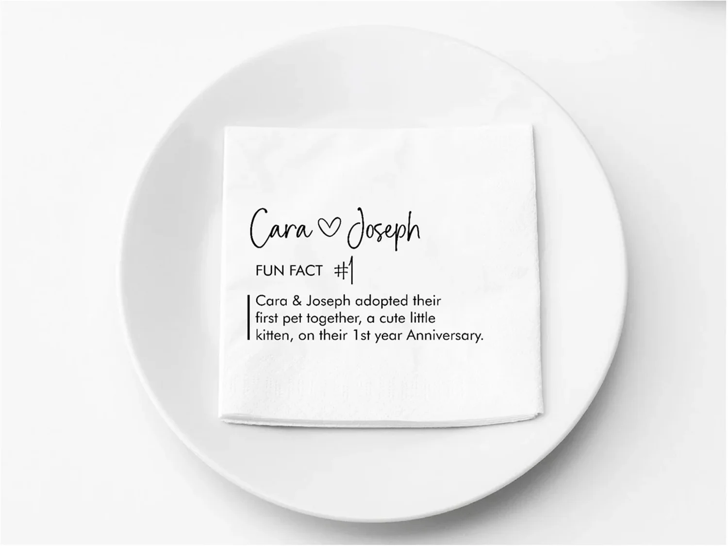 50 PCS 3 Ply Fun Facts Wedding Napkins, Fun Fact Cocktail Napkins