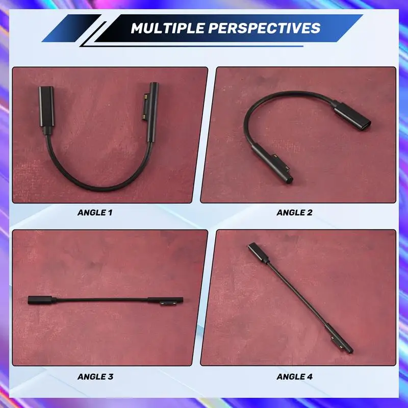 لكابل شحن USB-C متوافق مع SURFACE Pro7 Go2 Pro6 5/4/3 Laptop1/2/3 & SURFACE Book