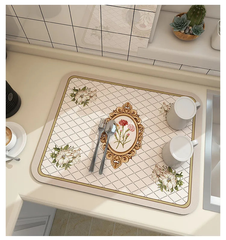 Super Antislip Grote Keuken Absorberende Aftapmat Super Absorberende Aftappen Koffie Schotel Droogmat Sneldrogende Badkamer Afvoer Pad