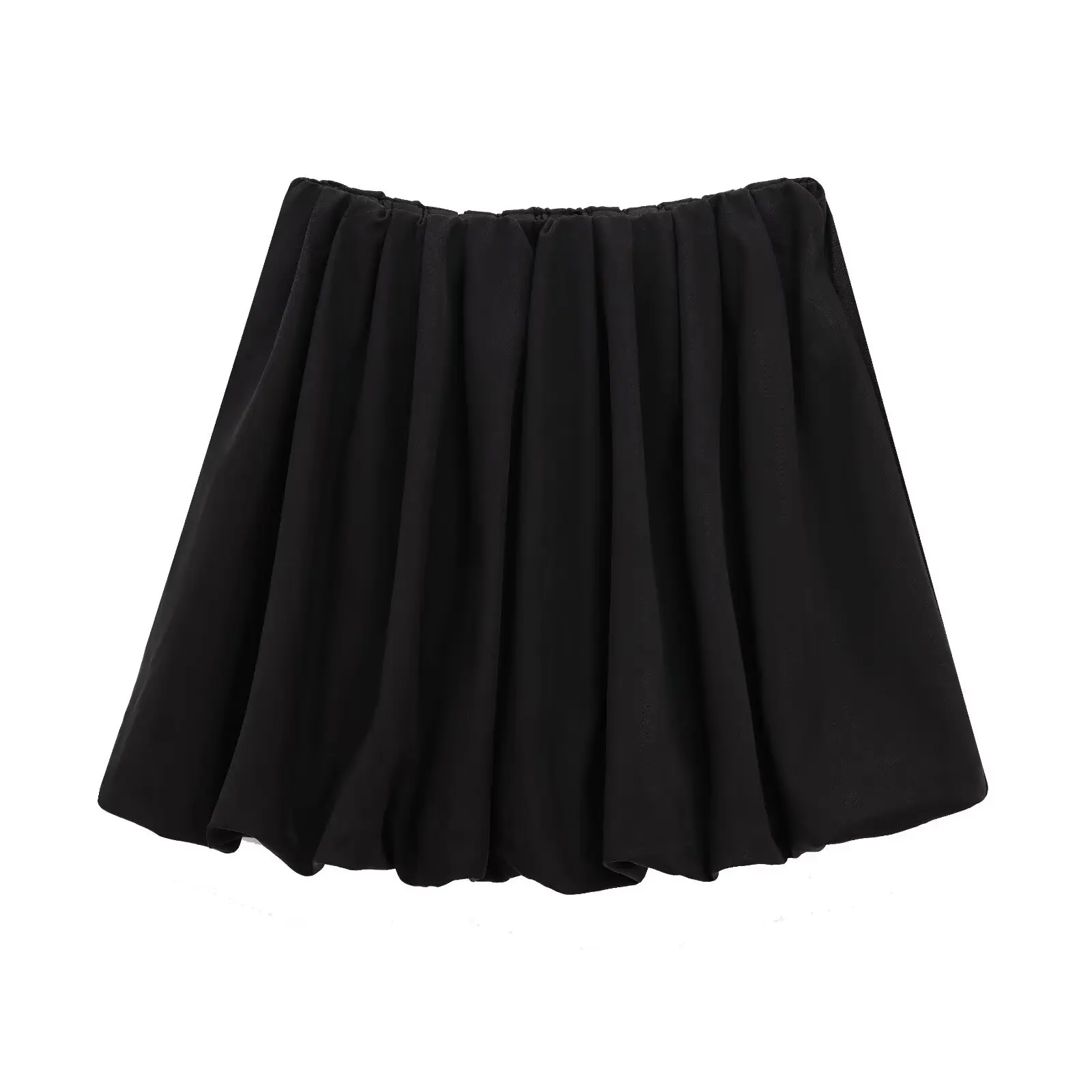 Jenny&Dave 2025 Spring Minimalist Women's Fashion Mini Skirt Women French Elegant Pleated Flower Bud Skirts Lantern Skirt Ladies