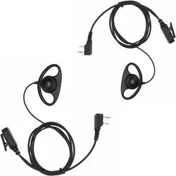 Kit de vigilancia de auriculares con anillo de bucle D, micrófono PTT, auricular de Radio para BaoFeng,BTECH,Kenwood,Arcshell, Retevis Walkie Talkie,2 piezas