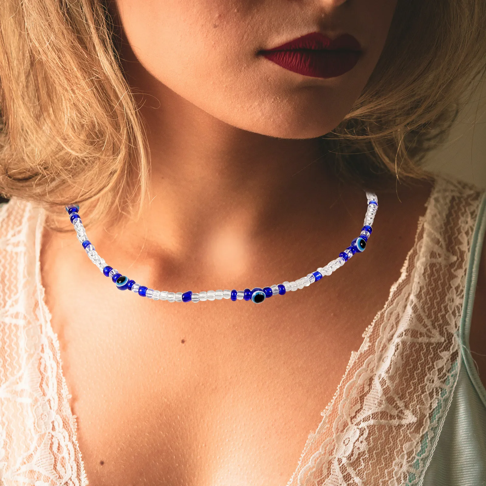 

Beads Clavicle Chain Necklace Women Girls Teens Summer Fashion Simple Gift Exquisite Workmanship Beautiful Details Durable