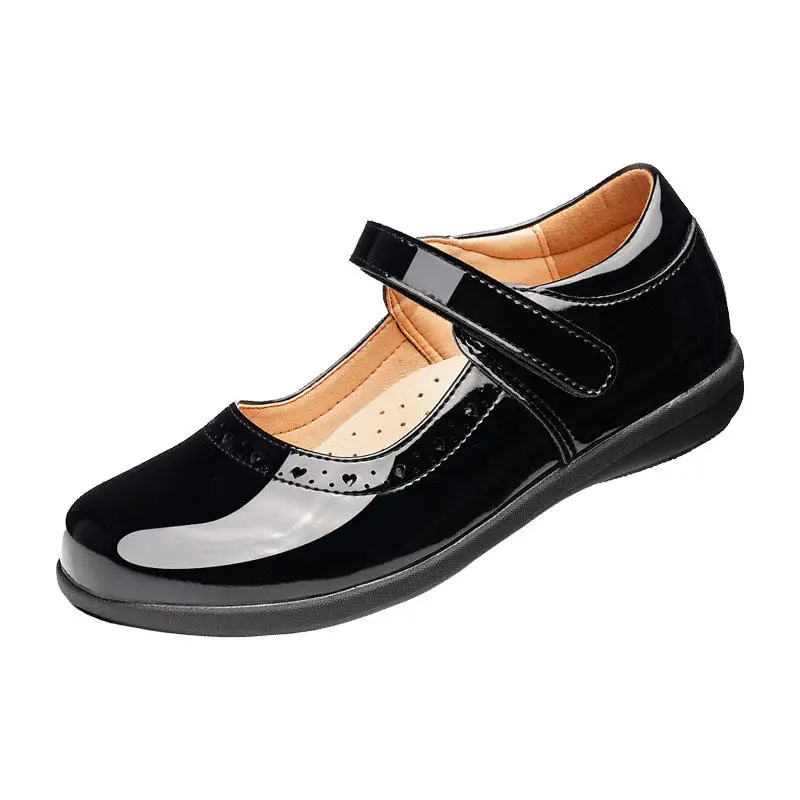 Soft Sole Student Shoes Women\'s Leather Shoes Black Children\'s Barefoot Comfortable Student Shoes Girls Princess Patent Leather