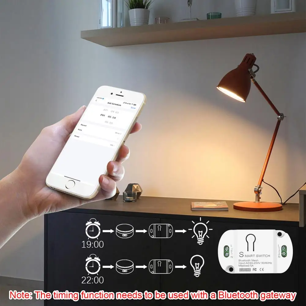 스마트 스위치 차단기 타이머 무선 스위치, 스마트 홈 자동화, 투야 알렉사 홈 자동화 모듈 작동, 와이파이 5A