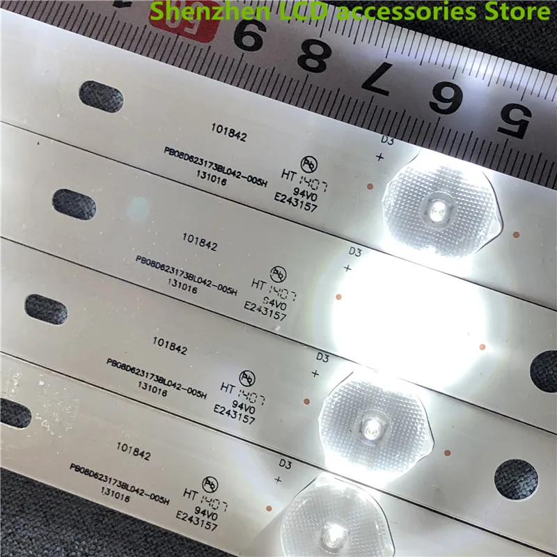 5 unid/lote para 32 pulgadas uso ZDJK-315D08-ZC14F-04 8LED 6V 590MM aluminio 100% nueva barra de retroiluminación de TV LCD