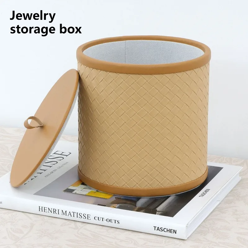 

Simplicity Storage Box Woven Leather Storage Box Exhibition Hall Display Boxs Elegance Modern Home Storage Organization