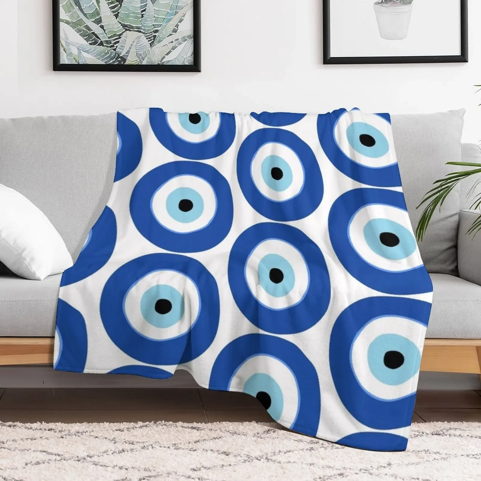 Nazar Evil Eye Protection Throw Blanket Sofa for babies Personalized Gift Blankets