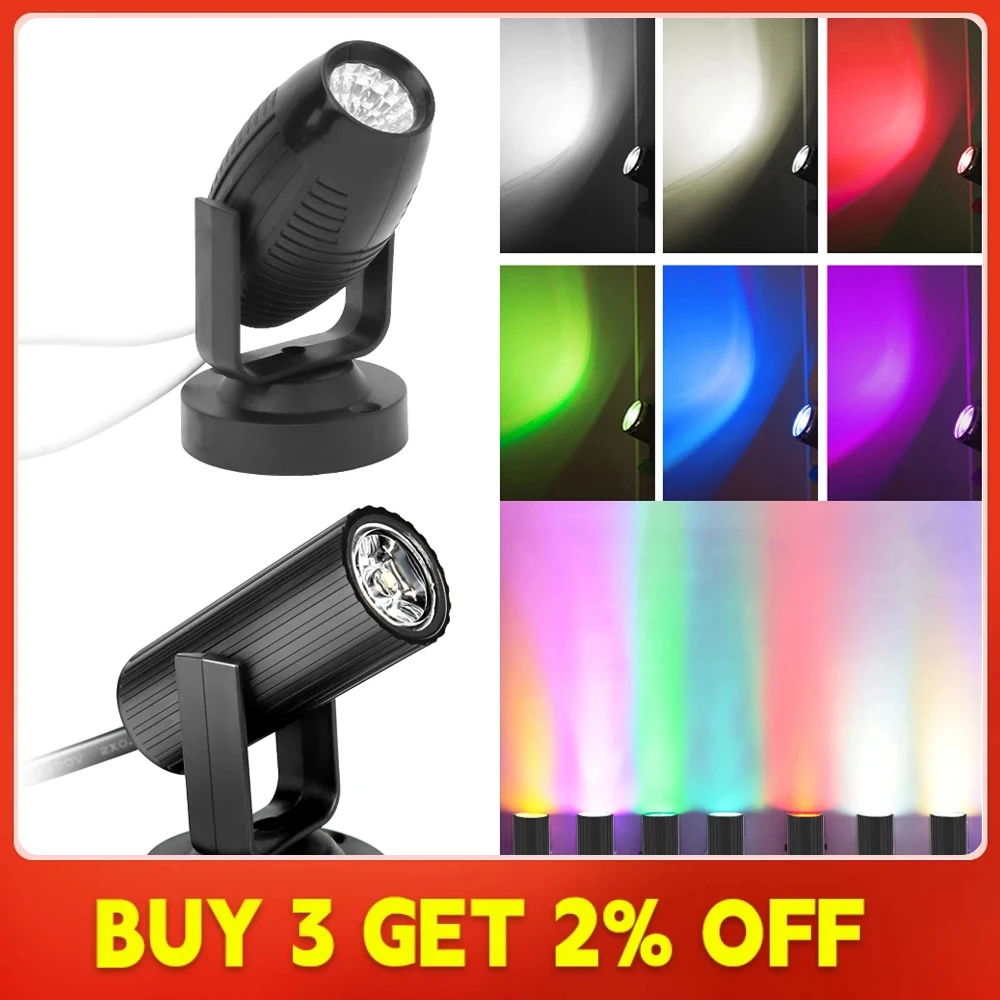 RGB 1W Led Stage Spotlight Lightweight Portable Lamp Birthday Party Dance Floor Spotlights Disco Light Bar KTV DJ Lighting
