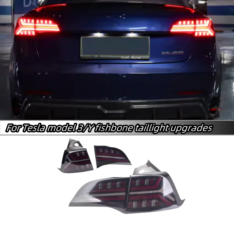 Car taillights for Tesla model 3/Y taillights upgraded fishbone style