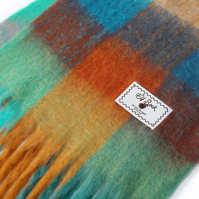 وشاح ELFSACK الدافئ ذو الألوان الدوبامين بألوان قوس قزح للنساء #5