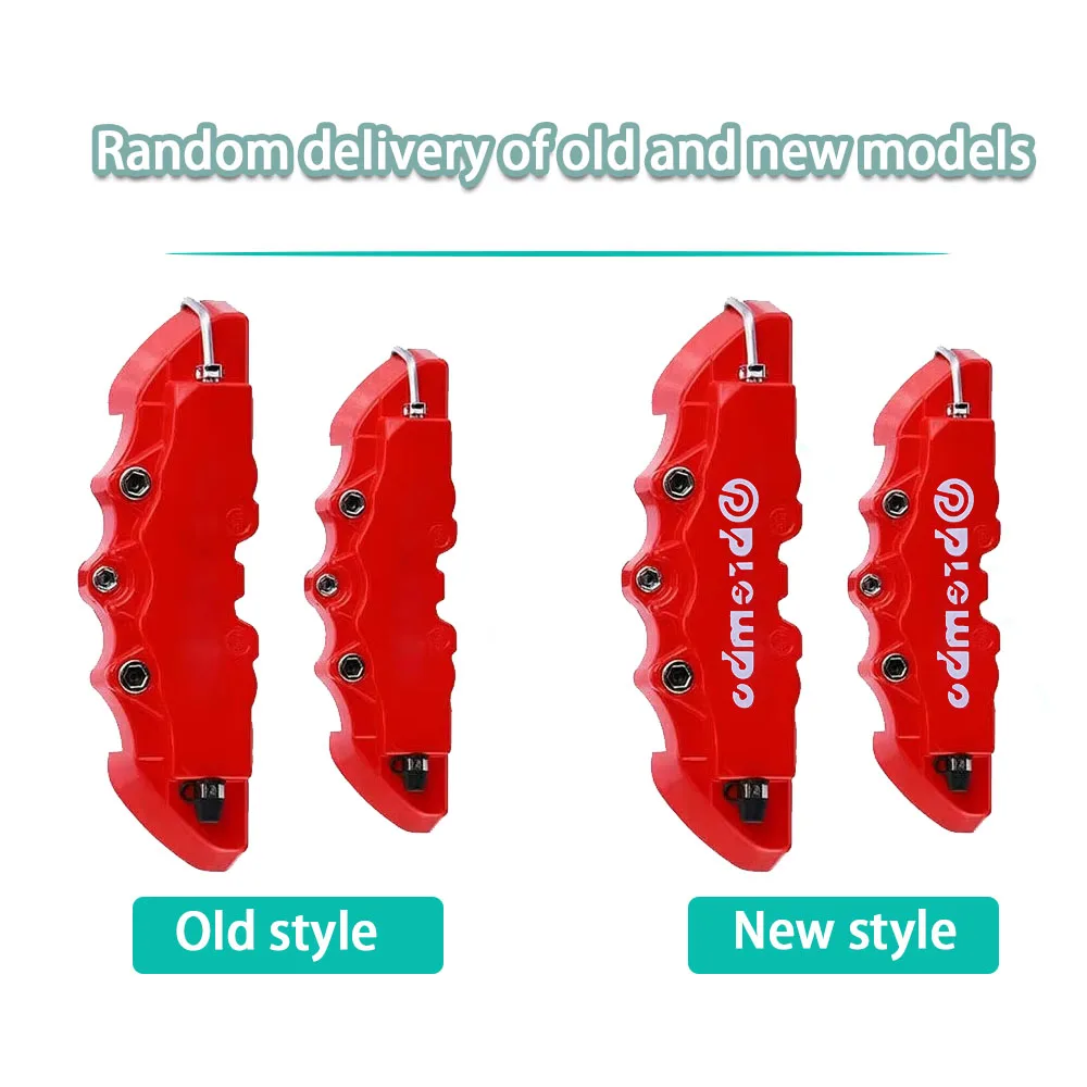 4 Pcs Brake Caliper Covers Red 3D Style Universal Car Disc Front & Rear Kits