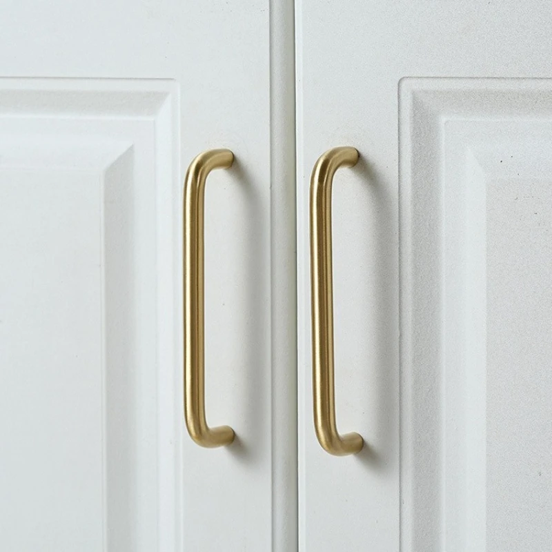 French Modern Solid Brass Handles for Furniture Gold Knobs and Handles for Drawers Hardware Fitting Long Cabinet Door Handles