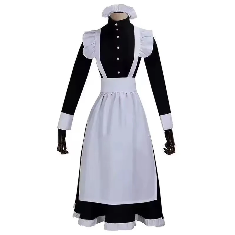 

Customized Women Maid Outfit Long Dress Apron Dress Lolita Dresses Clothes Unisex Cafe Cosplay Costume Anime Ciel Phantomhive