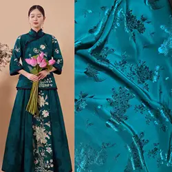 Chinese Style Peacock Pattern Rayon Jacquard Fabric By The Meter Pajamas Clothing for Sewing Thin Plain Smooth Satin Cloth Silky
