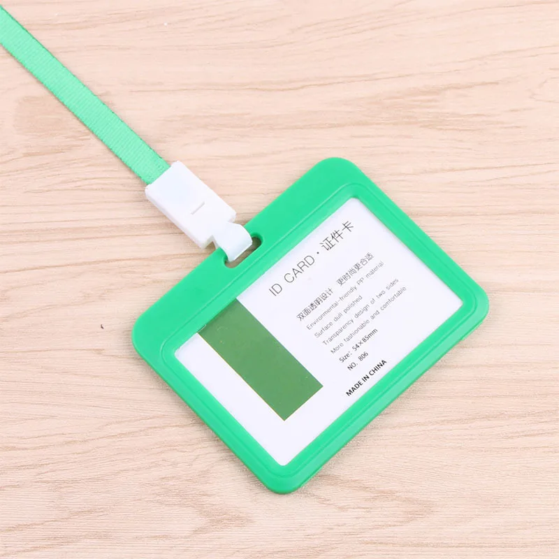 Certificate Card Sleeve Horizontal Card Sleeve Work Card Lanyard Card Sleeve Solid Color Card Sleeve Portable Sturdy Classic