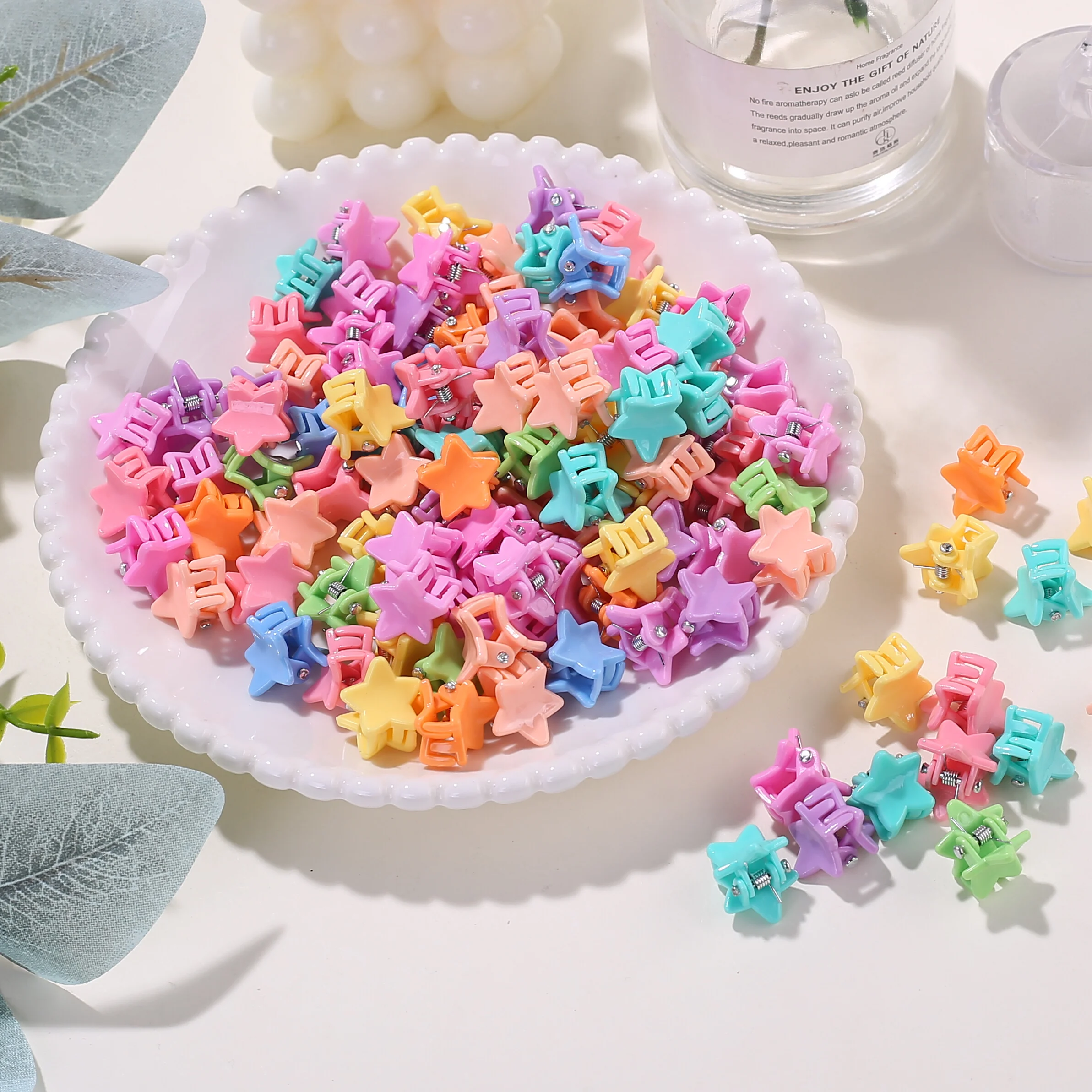 30/50/100Pcs Mini Star Hair Claw Clips, Candy Color Non‑Slip Small Grab Hair Barrettes, Sweet Bangs Hair Pins for Little Girls D - view 4