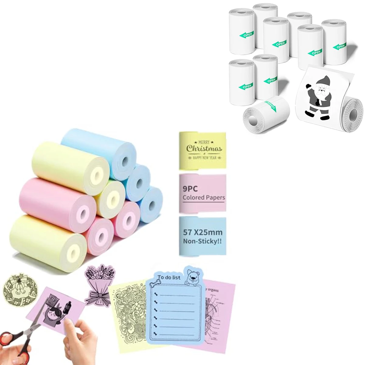 

Fits most 2.2"/57mm printers on the market photo Thermal paper Ideal for to-do lists, study notes, journal planning, memos